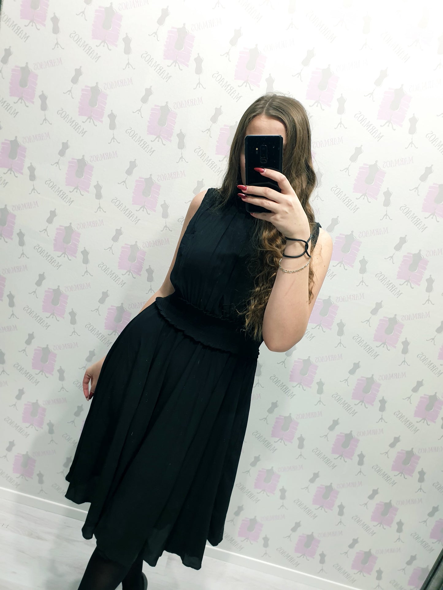 Midi čierne šaty M/L