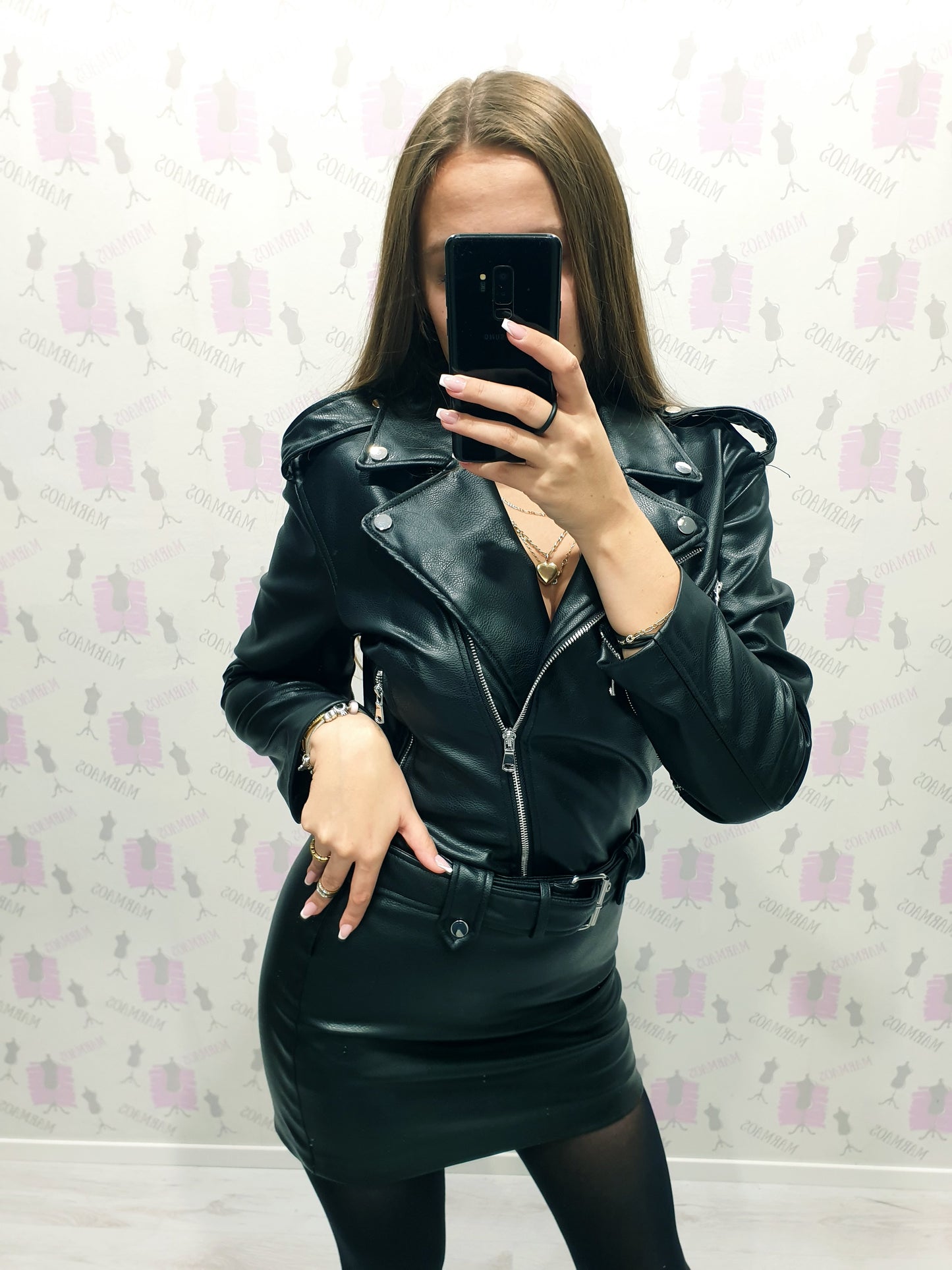 ZARA koženkové šaty XS/S