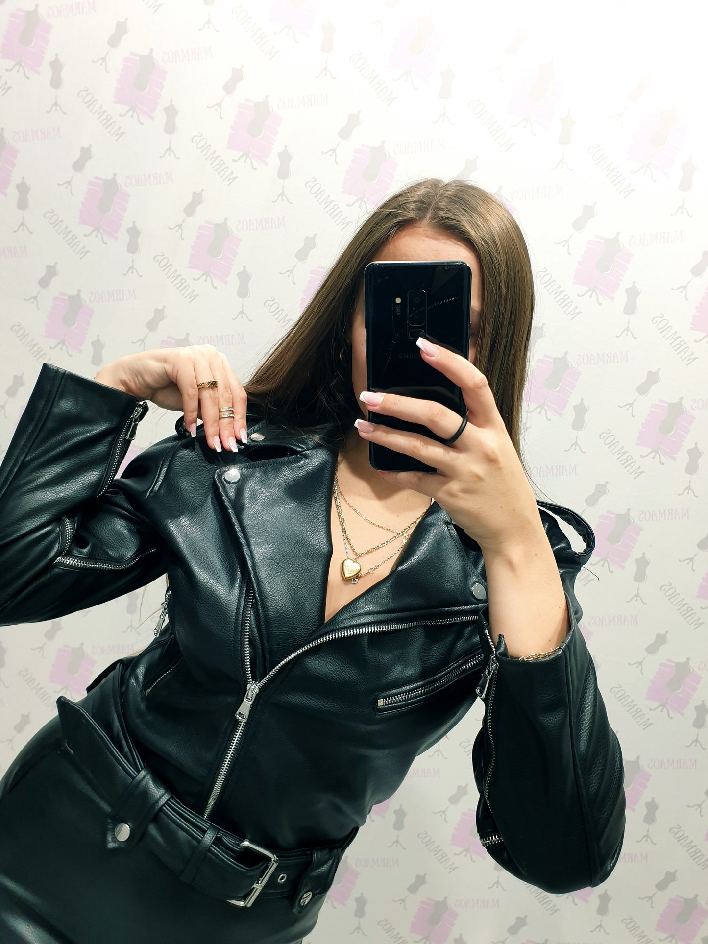 ZARA koženkové šaty XS/S