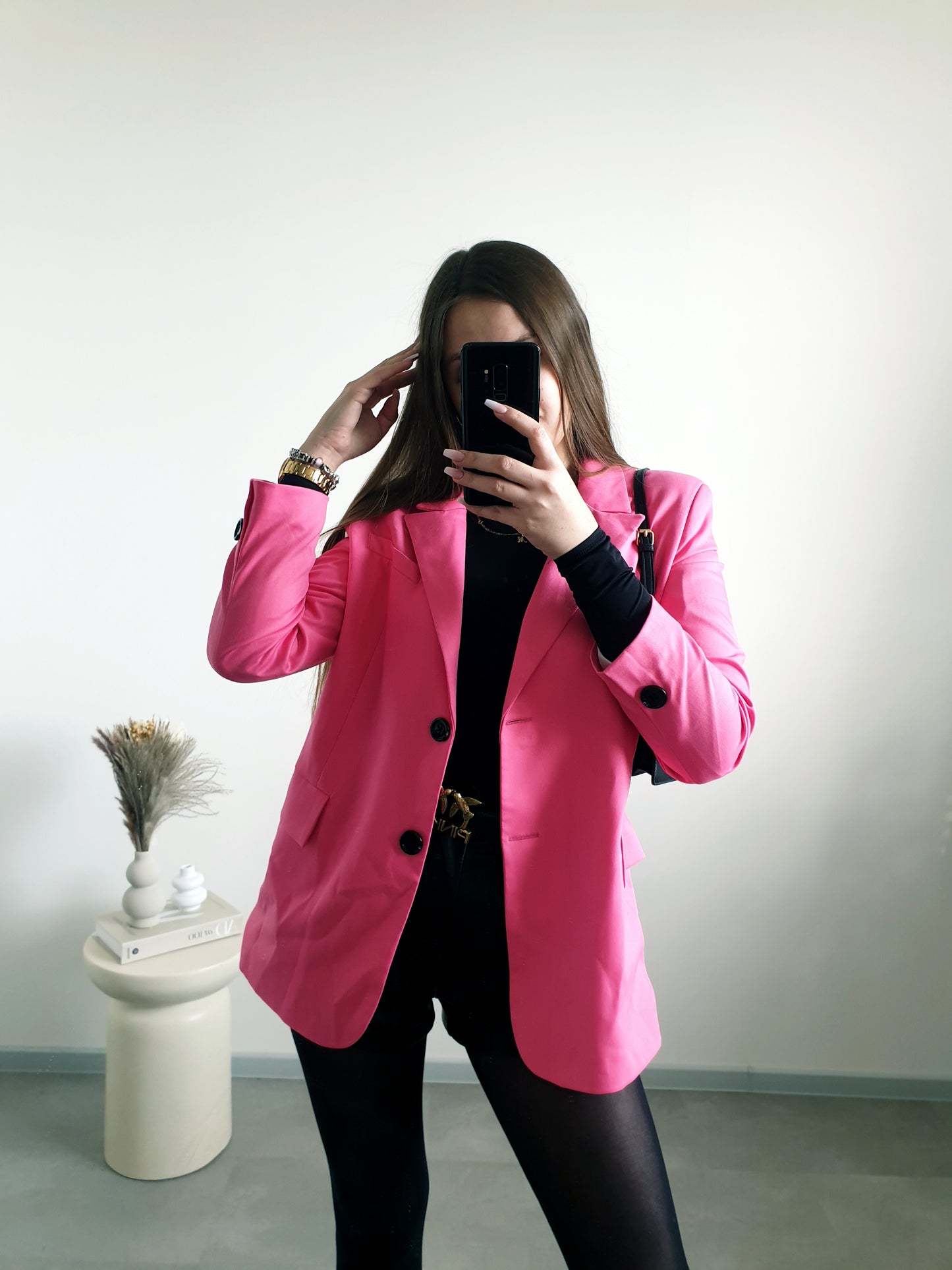 Oversize ružové sako S