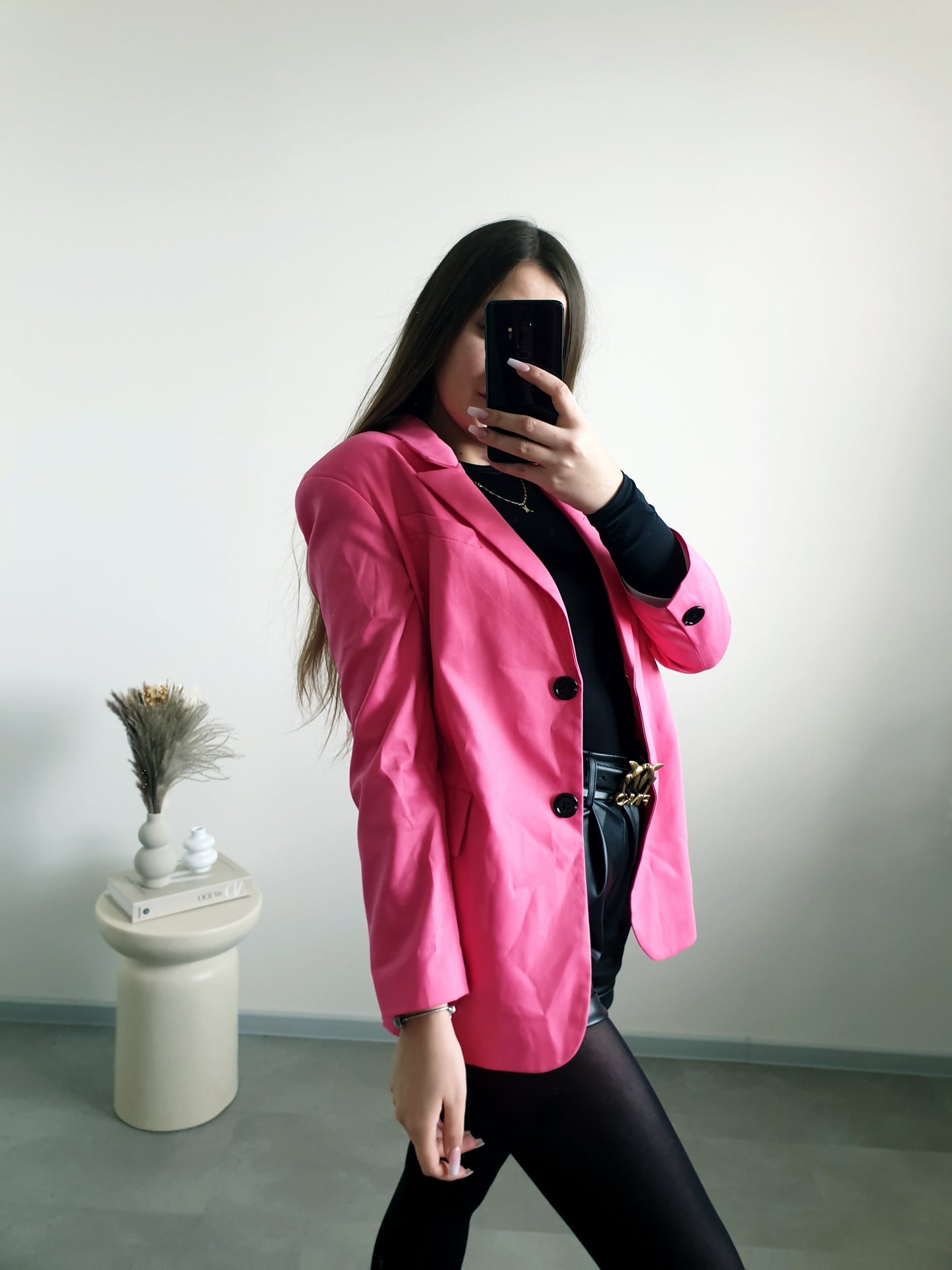 Oversize ružové sako S