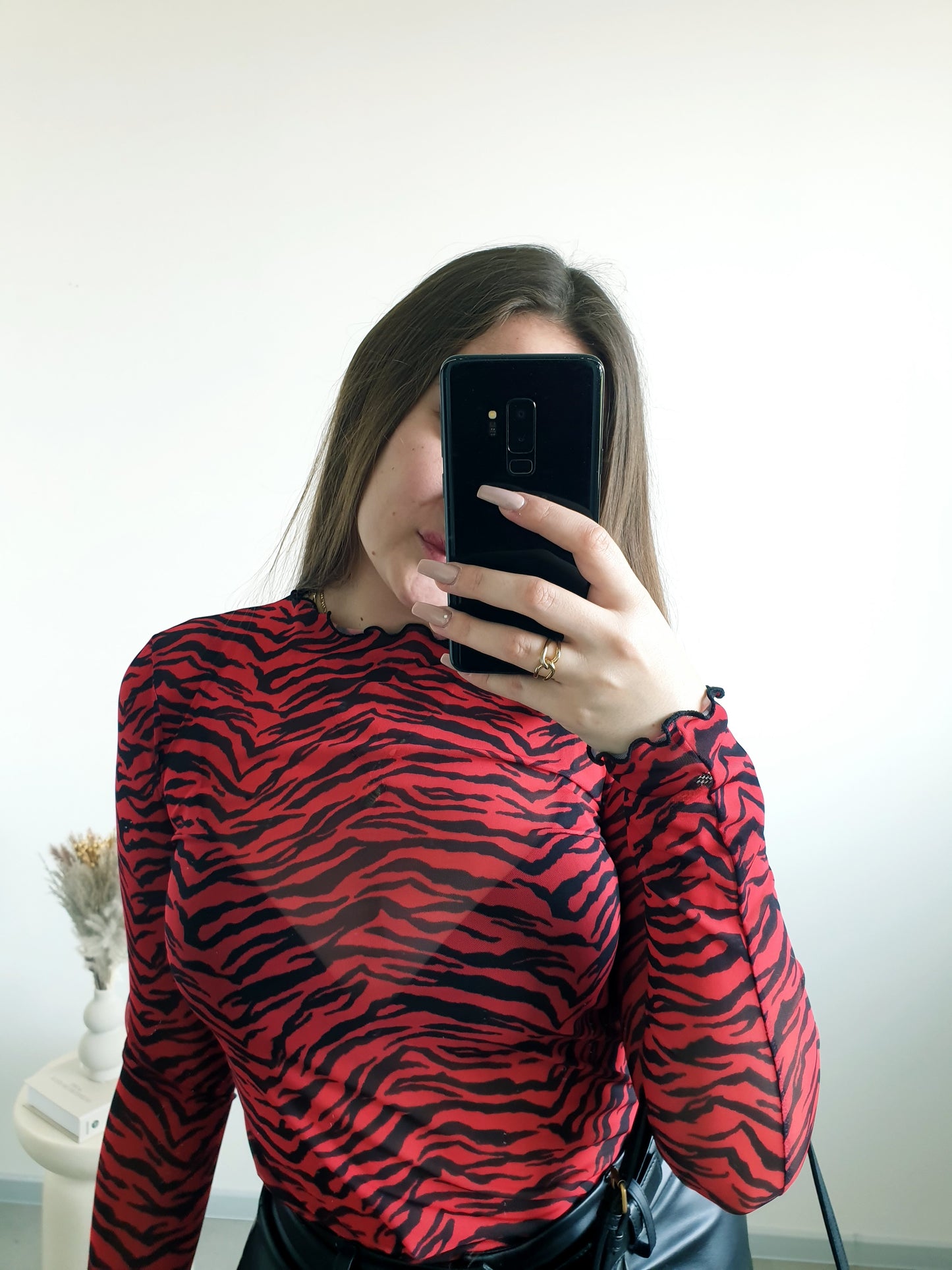 ZARA priesvitný top S/M
