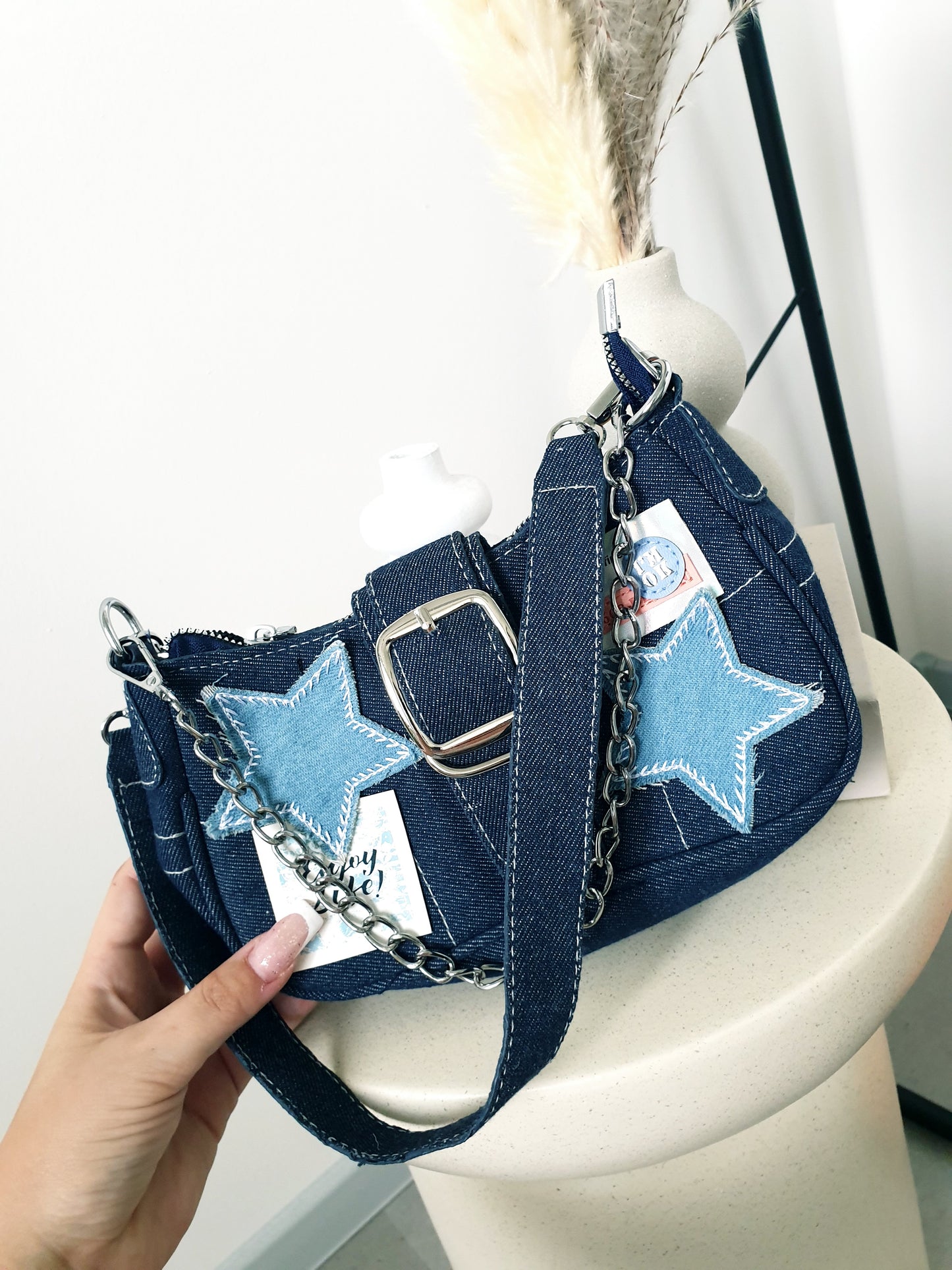 Štýlová denim kabelka