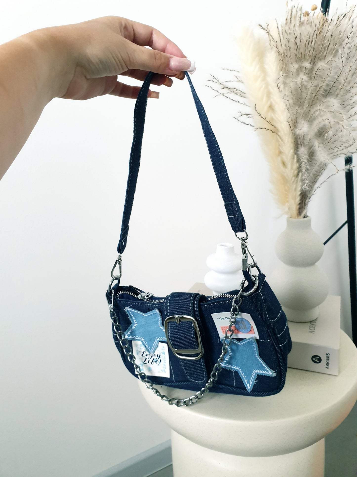 Štýlová denim kabelka