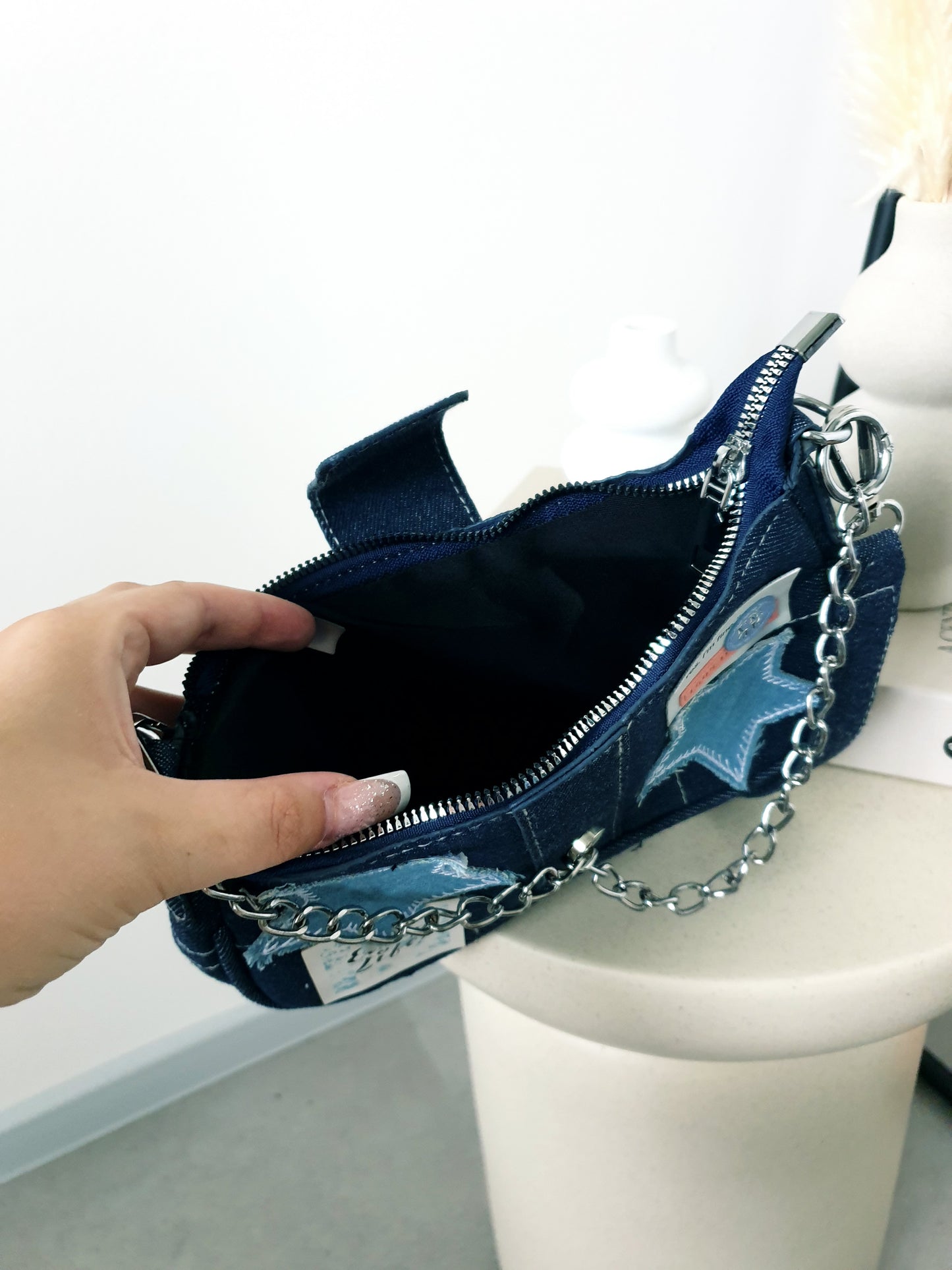 Štýlová denim kabelka