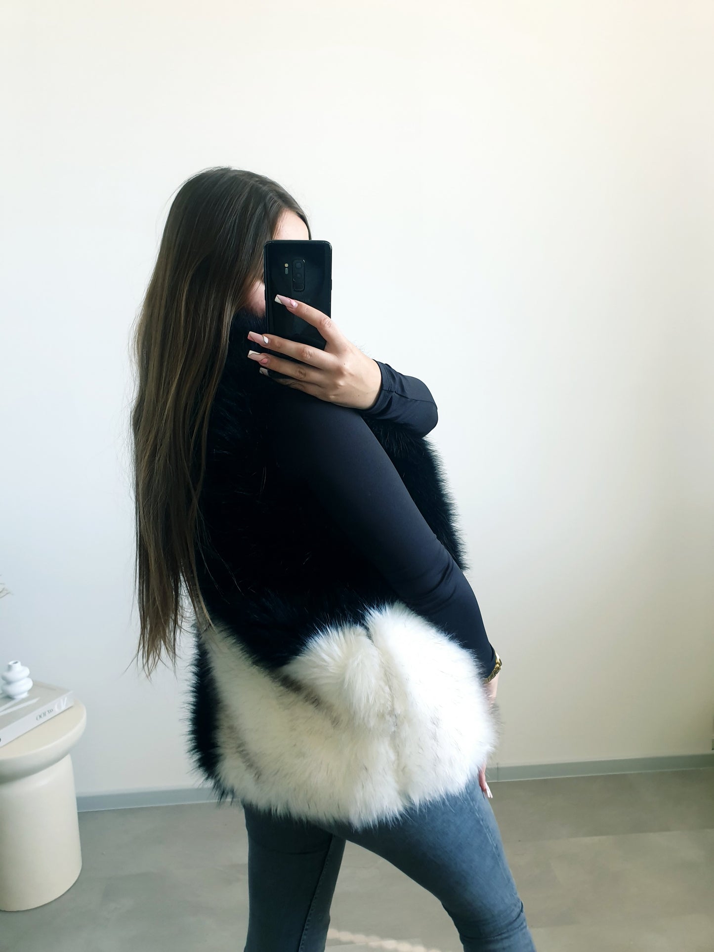 Štýlová kožušinová vesta S/M