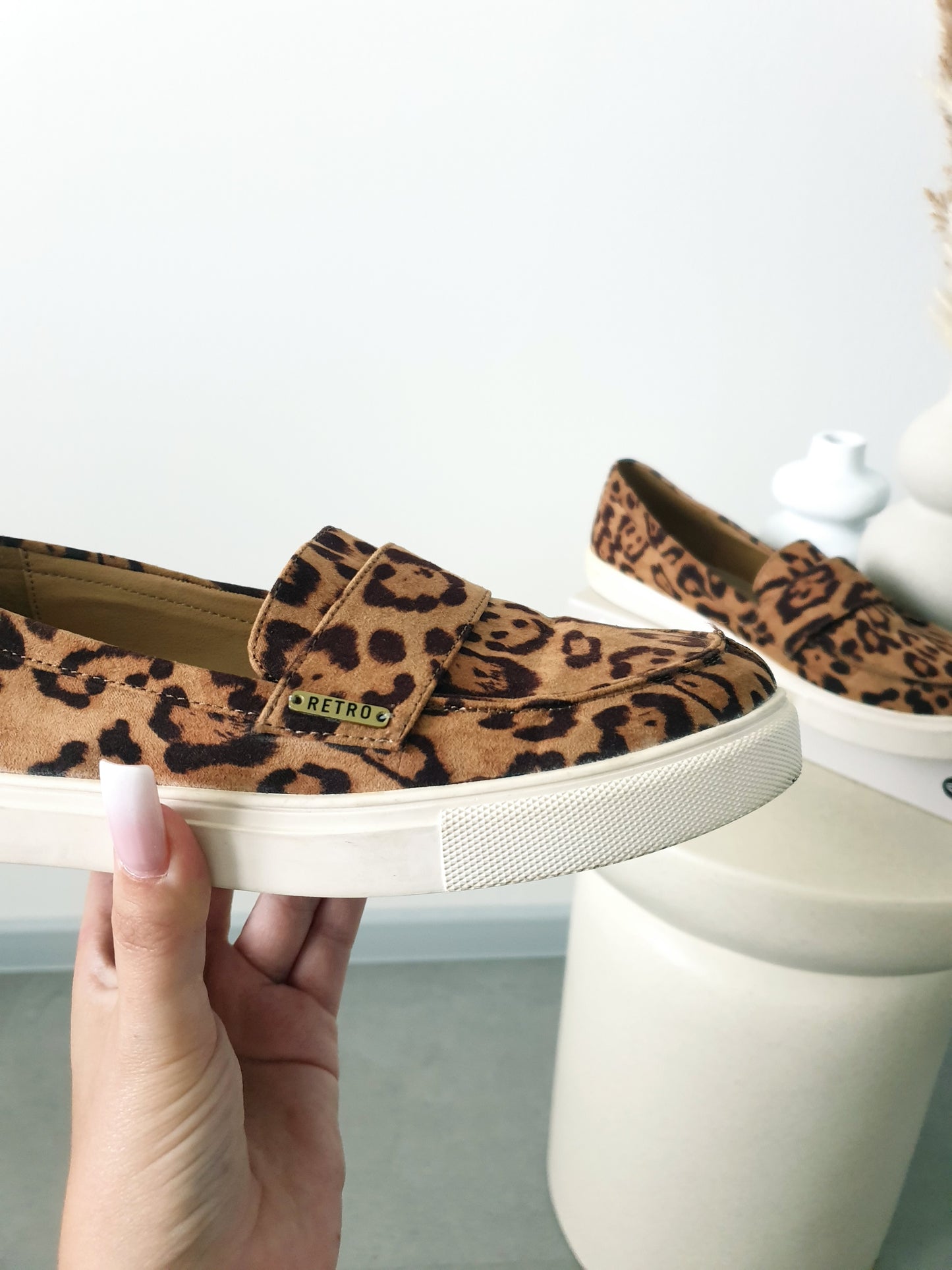 Retro slip on leo topánky 40