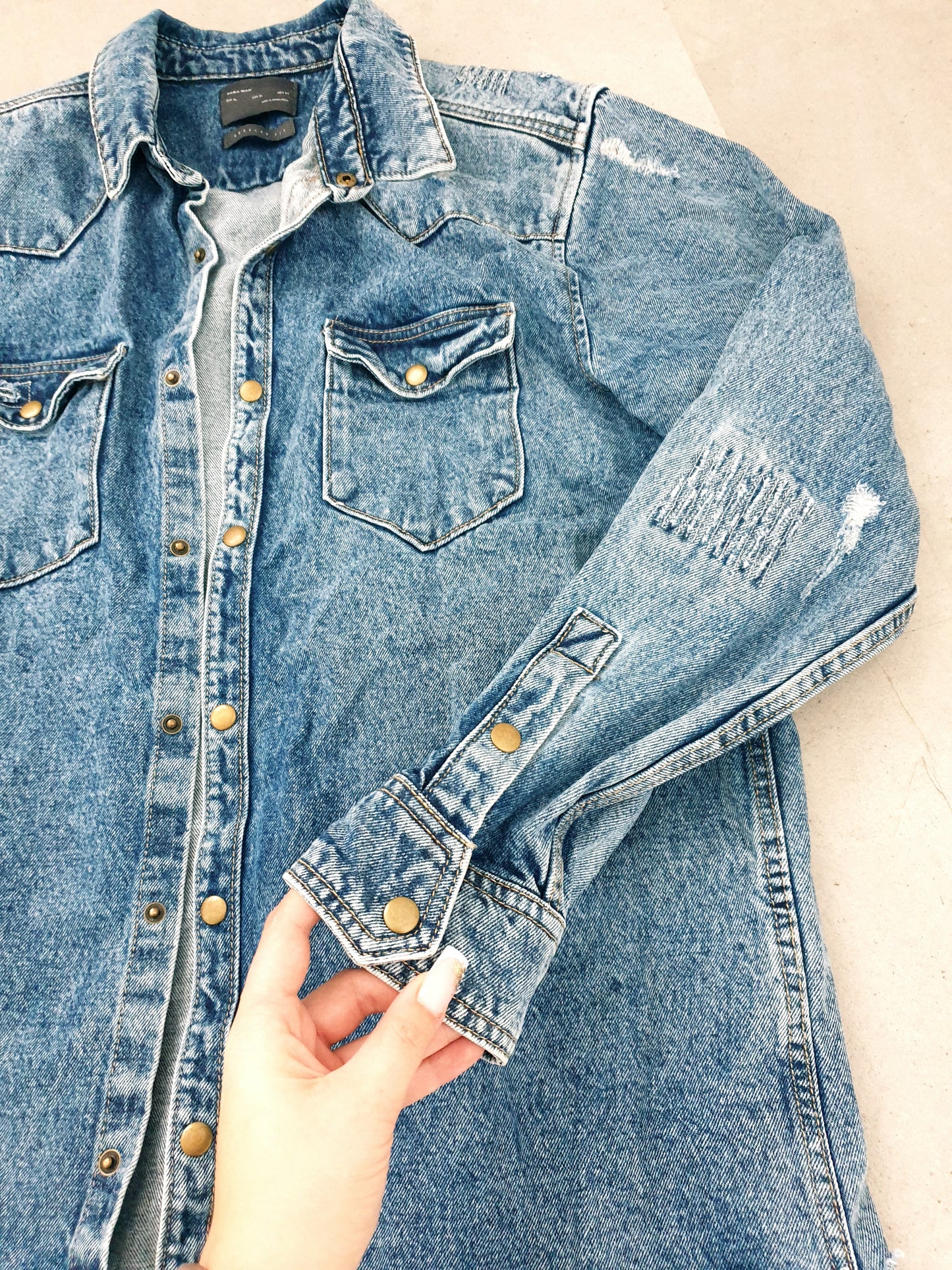 ZARA rifľová košeľa L/XL