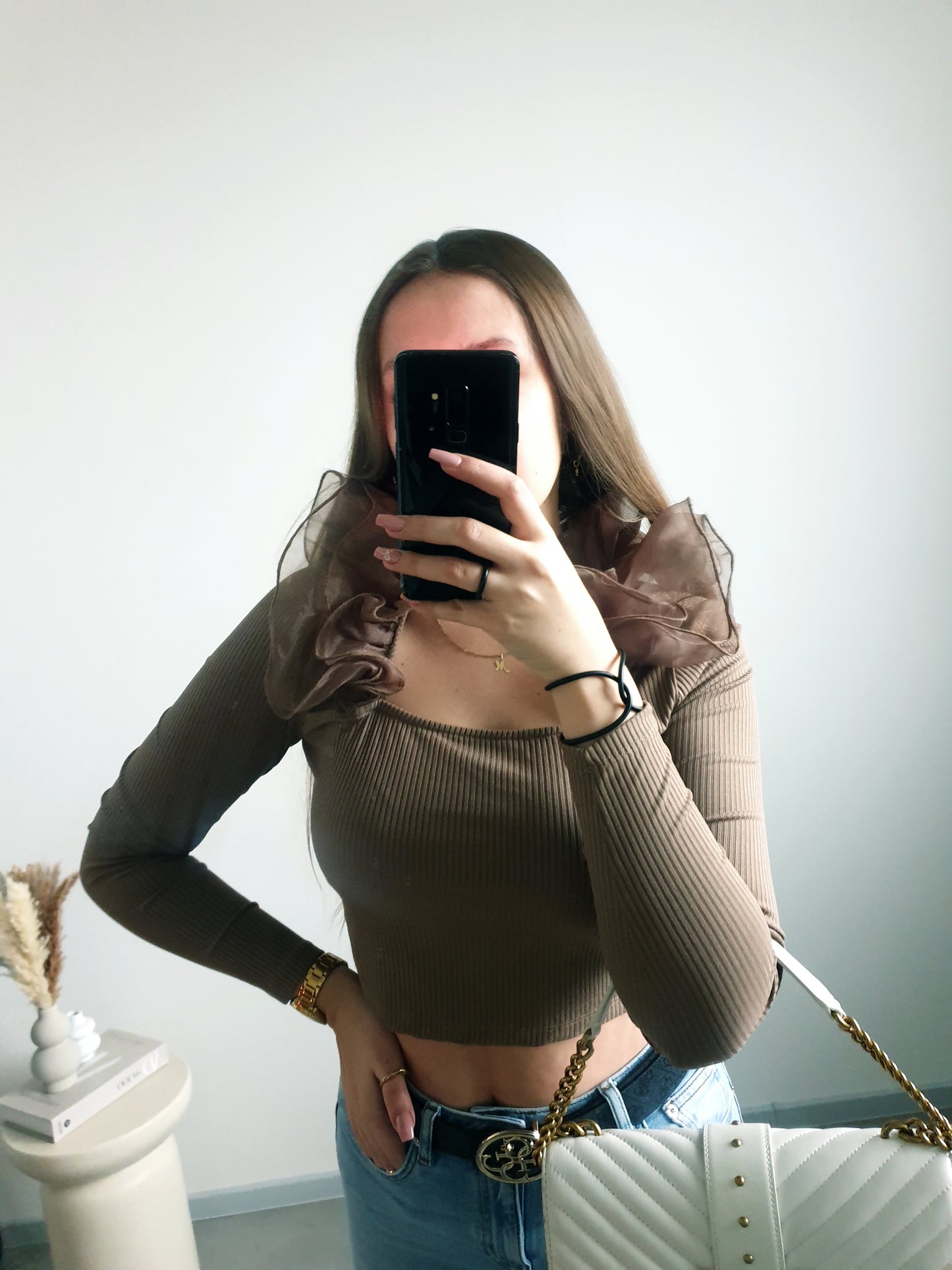 ZARA top s volánmi M/L