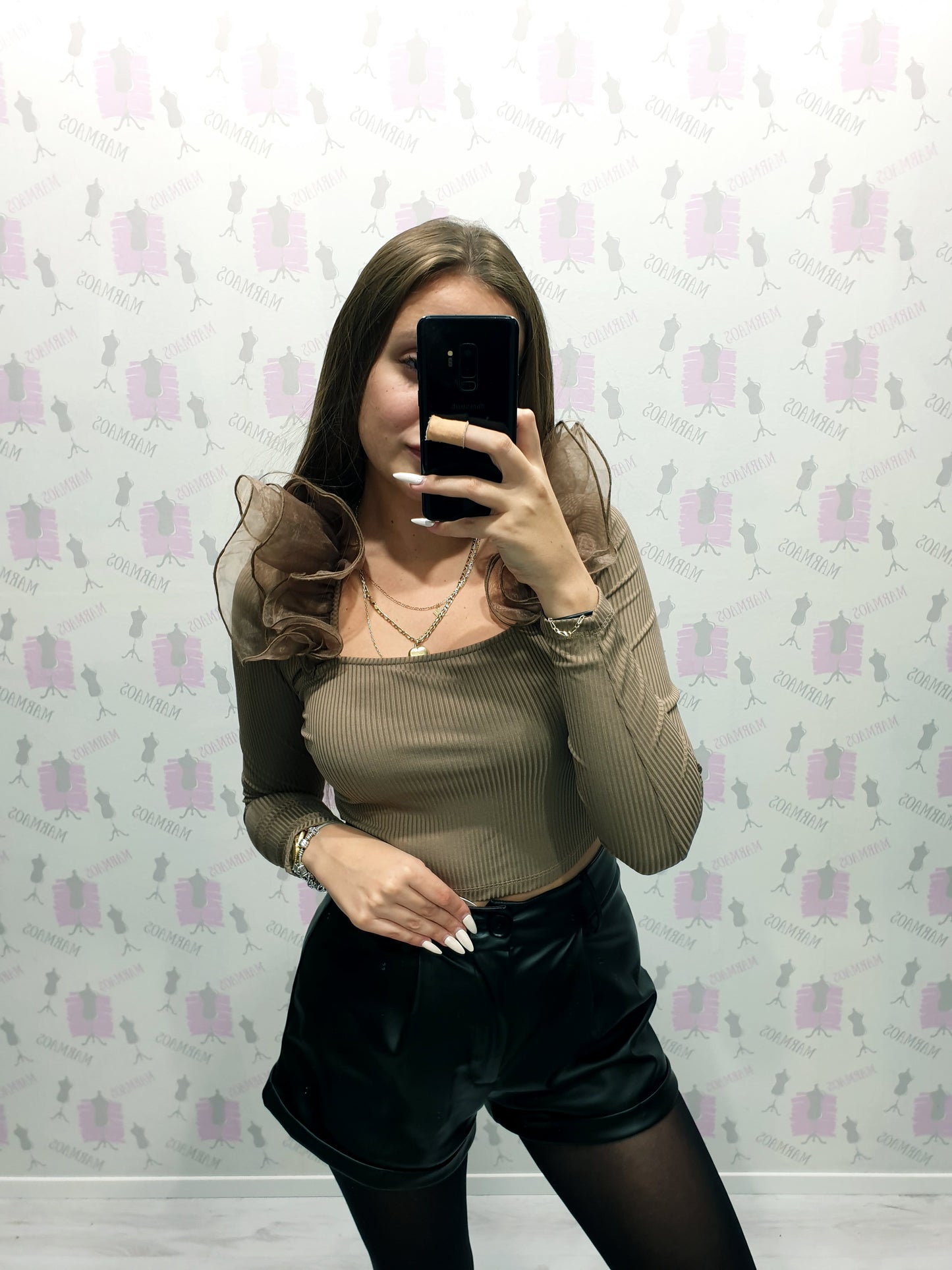 ZARA top s volánmi M/L