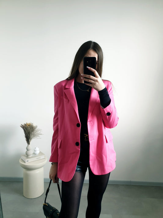 Oversize ružové sako S