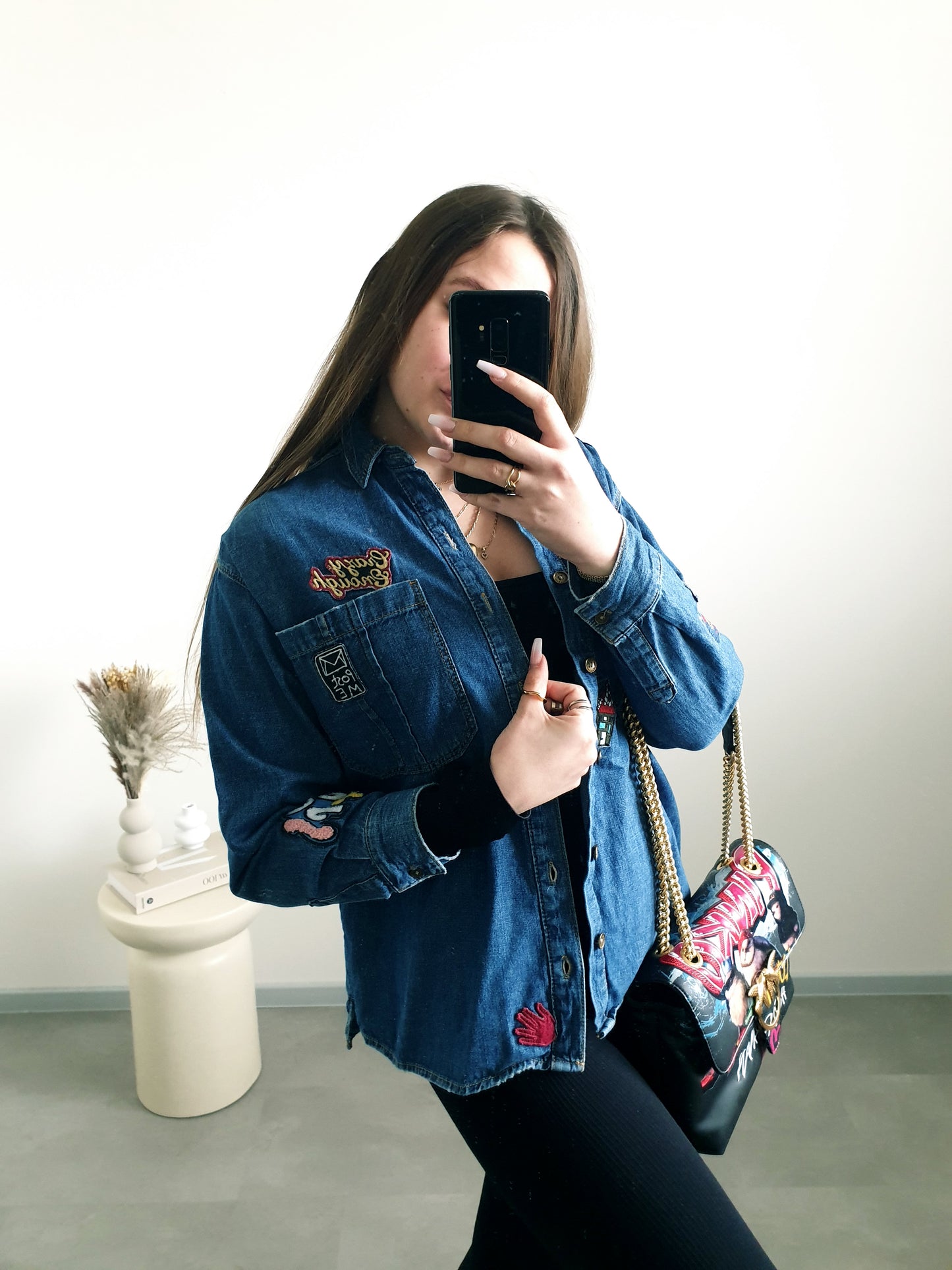 ZARA rifľová košeľa M