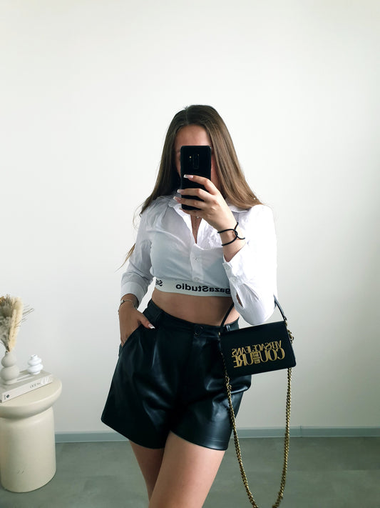 Crop biela košeľa S