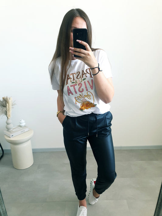 ZARA koženkové nohavice XS