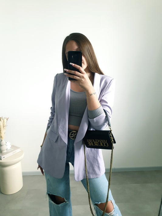 Fialové sako M/L