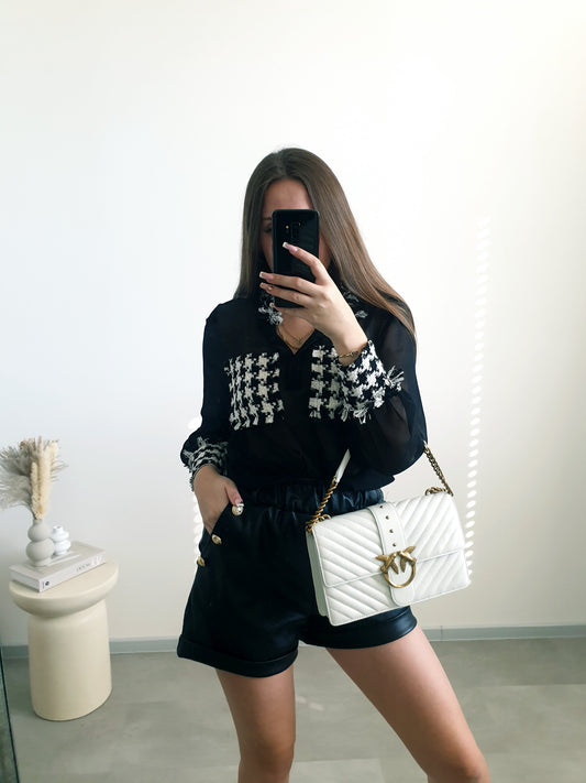 Koženkové kraťasy M/L