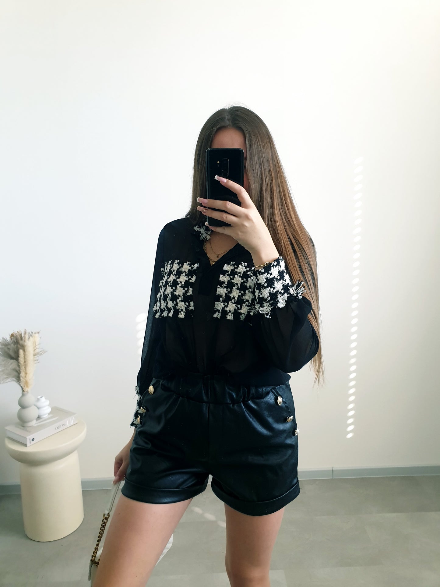 Koženkové kraťasy M/L