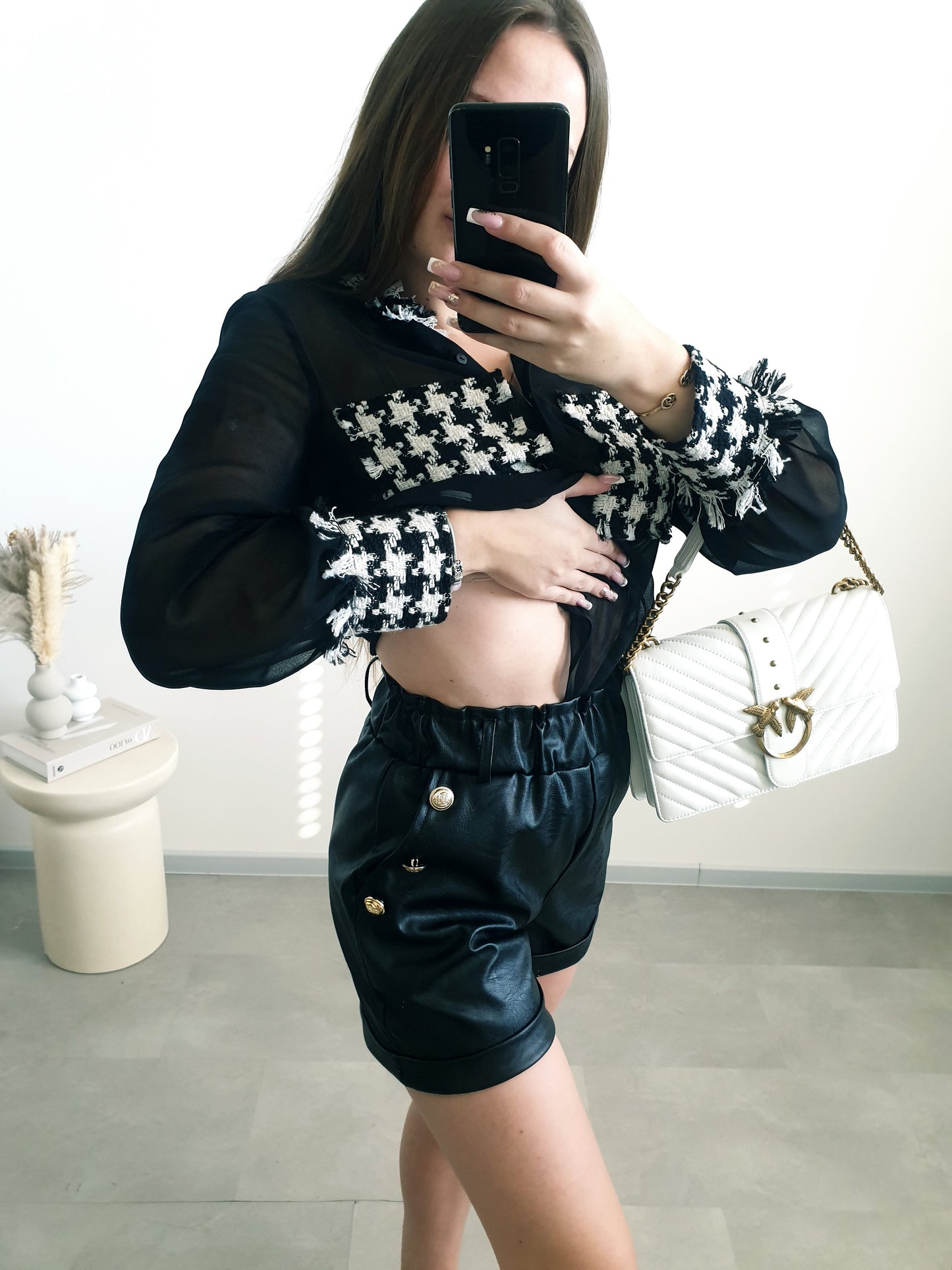 Koženkové kraťasy M/L