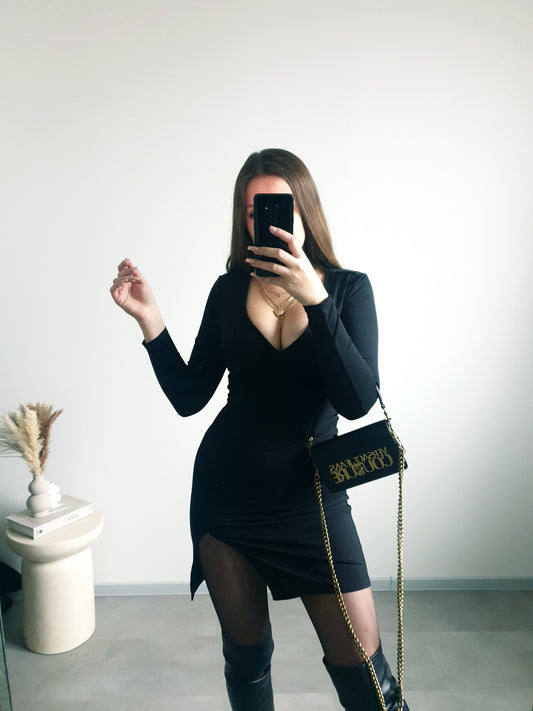 Čierne mini šaty S