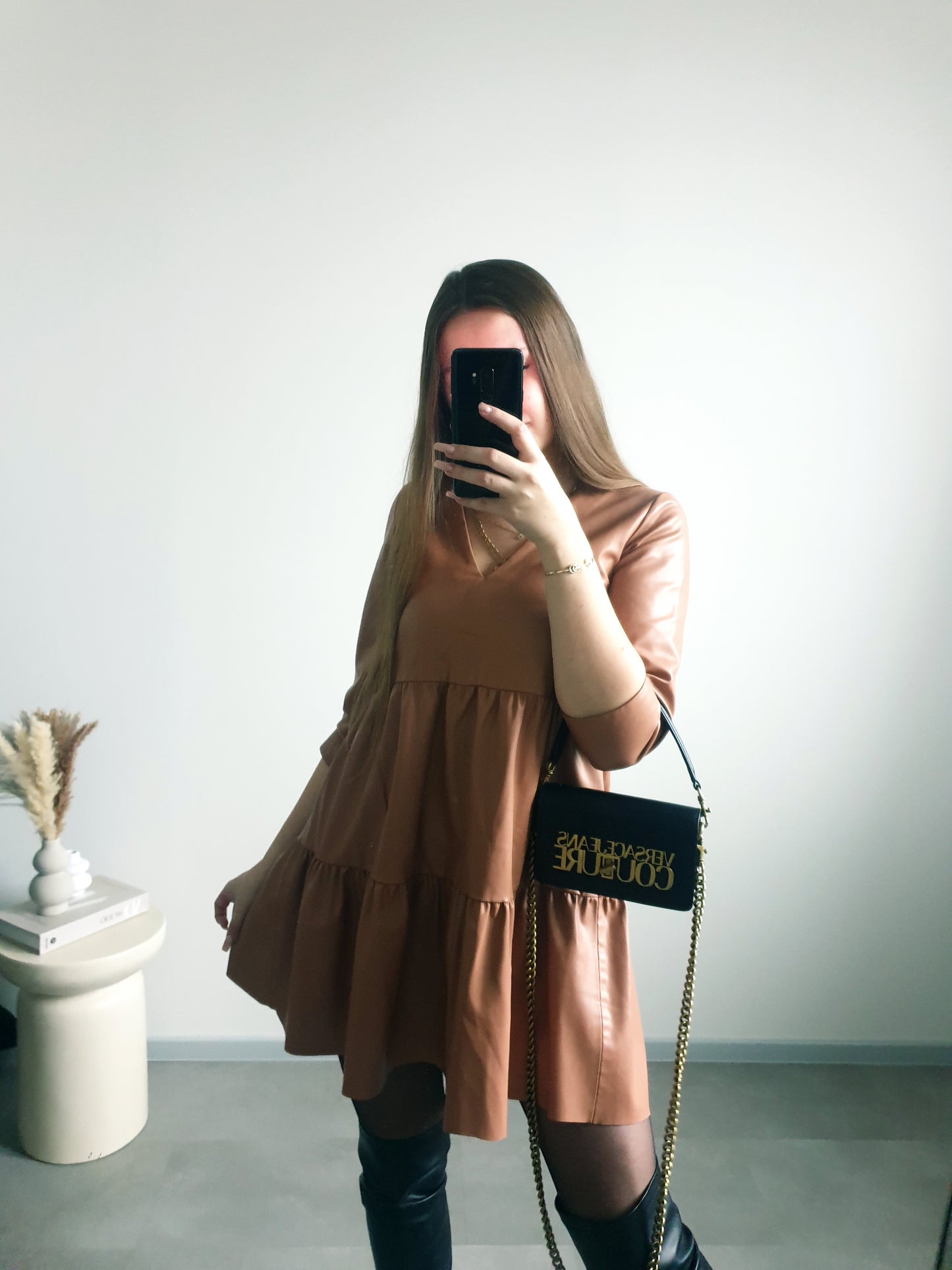 ZARA koženkové šaty S