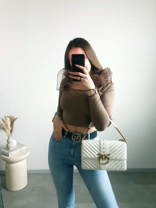 ZARA top s volánmi M/L