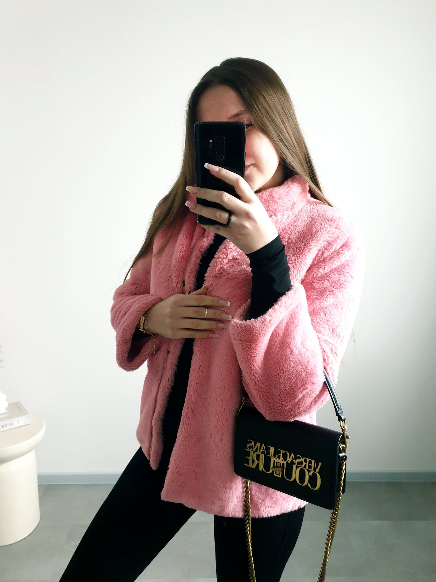 Ružový kožúšok XS